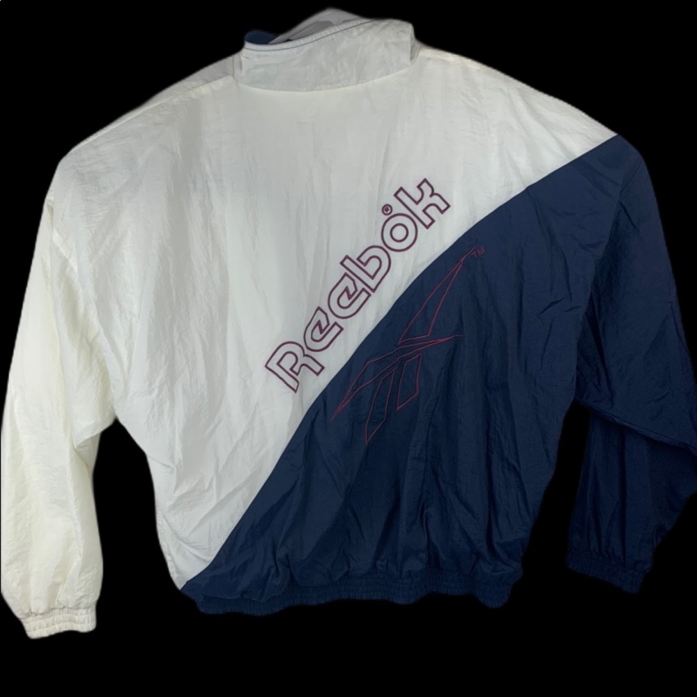 vintage reebok windbreaker L White/blue